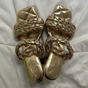 Sam Edelman, gold heels, brand new, 3 inches